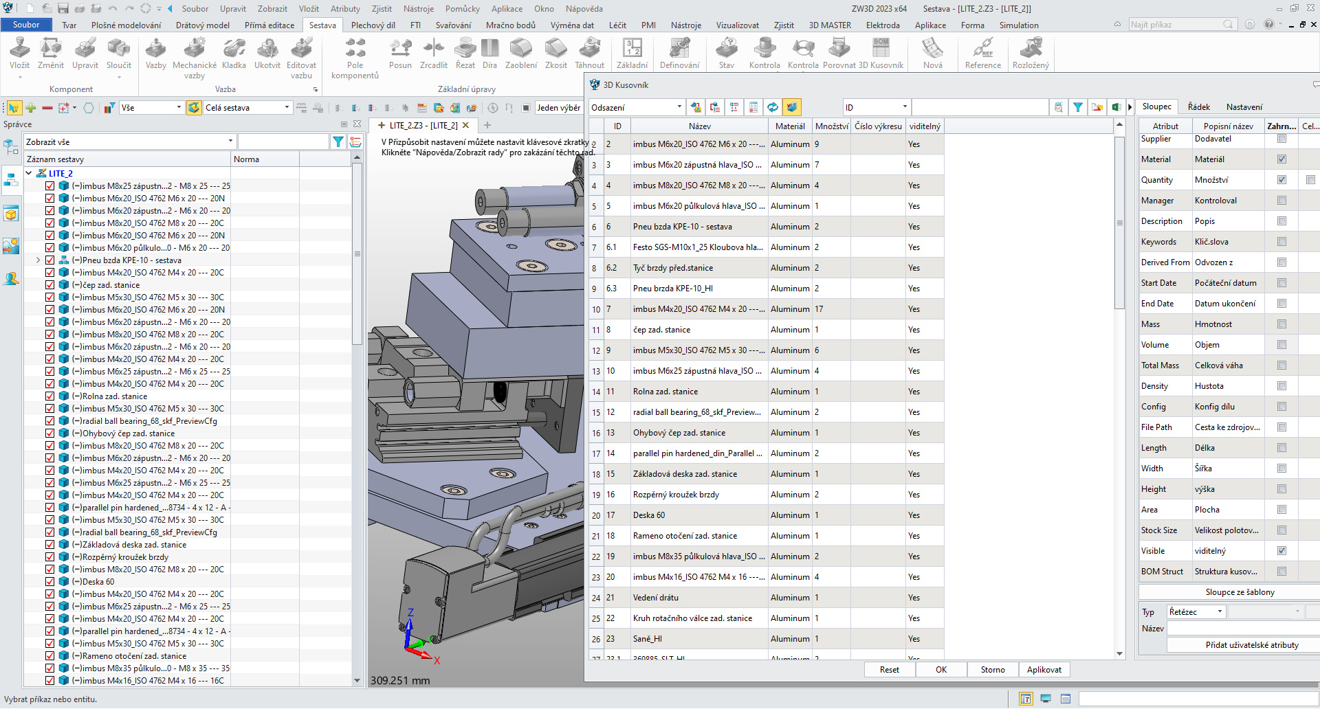 ZW3D Multi-Object Panel
